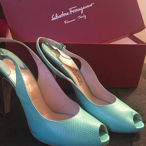 Gorgeous Practically New Peeptoe Ferragamo Heels